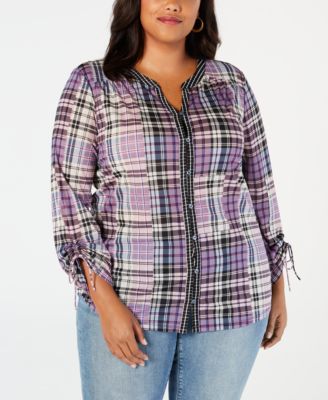 Style & Co Plus Size Printed Top 0X