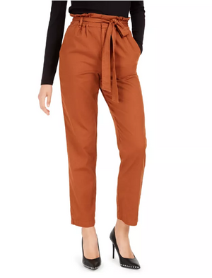 Bar III Becca Tilley x Paperbag-Waist Pants Size L