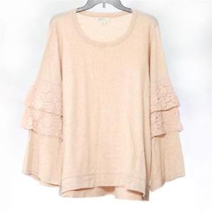 Women's Plus Blush Long Sleeve Sweatshirt Top NWT Size 1X