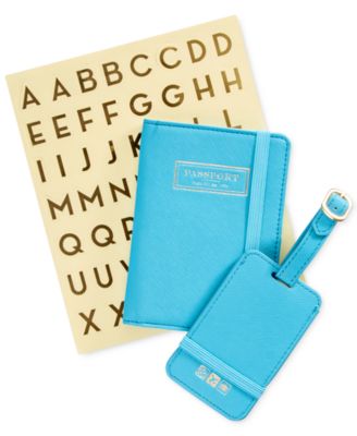 Flight 001 Passport and Luggage Tag Set Turquoise