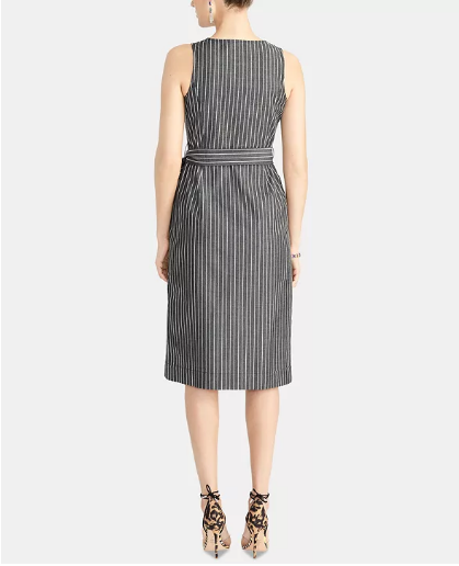 RACHEL Rachel Roy Striped Tie-Waist Dress Size 14