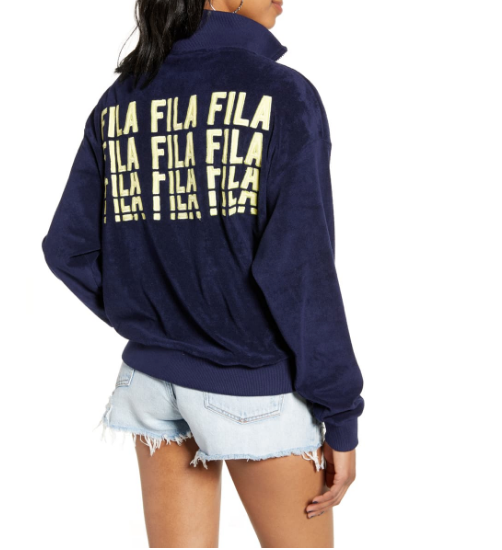 Fila Esperanza Quarter-Zip Logo Sweatshirt Size M (Check Color)