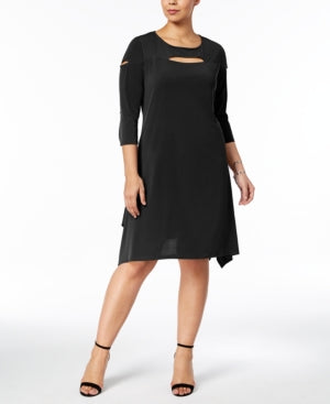 NY Collection Plus Size Cutout-Detail Handke Black 1X