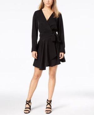 Bar III Asymmetrical Surplice Flounce Dress S