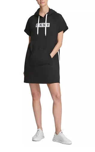 Dkny Sport Logo Hoodie Dress Black Size Size S Twentyonemillions