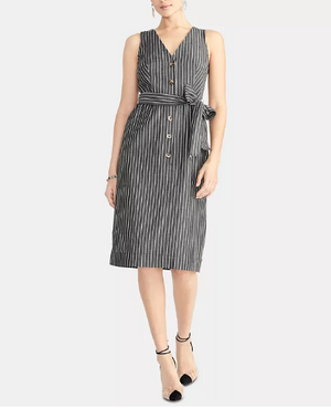 RACHEL Rachel Roy Striped Tie-Waist Dress Size 14