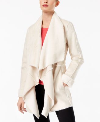 Draped faux suede jacket hotsell