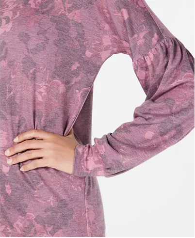 Ideology Floral-Print Balloon-Sleeve Sweatshirt