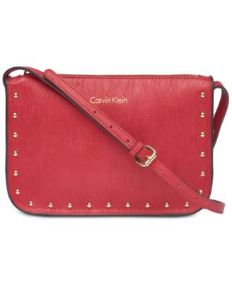 Calvin Klein Cora Medium Crossbody Red Silver Metallic