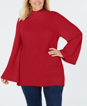 Charter Club Plus Size Patterned Mock Turtleneck Sweater 0X