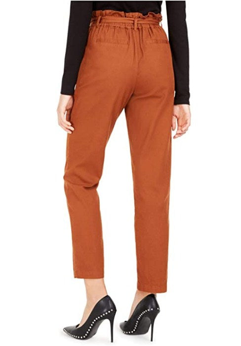 Bar III Becca Tilley x Paperbag-Waist Pants Size L