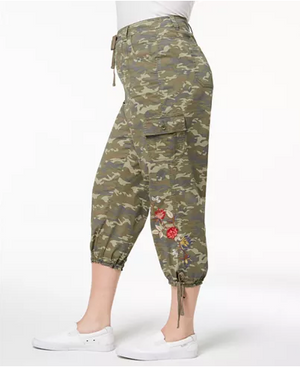 Style Co Plus Size Cotton Cropped Cargo Must Camo Plus Sizes