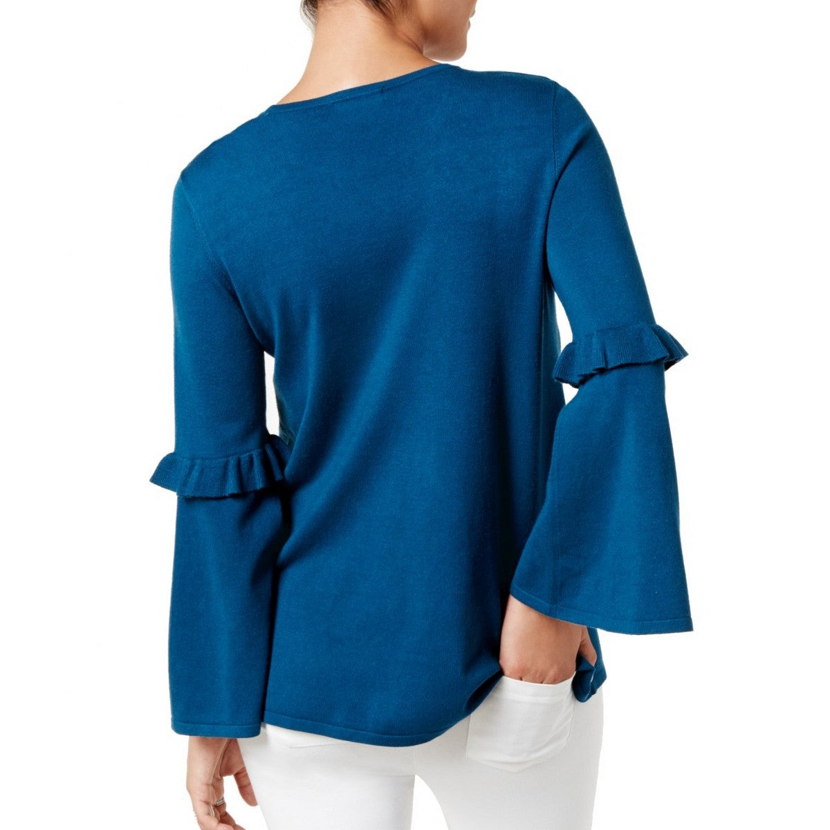 Alfani Embroidered Bell Sleeves Swing Pullover Top Sweater Multiple Sizes & Colors