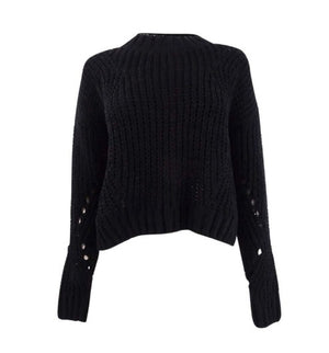 WYNTER Pointelle Chenille Sweater Size S (Check Color)