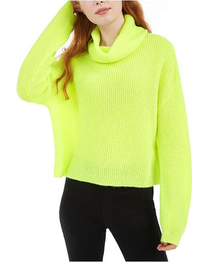 Sun + Moon Boxy Turtleneck Sweater - Neon Electric Shock Size M