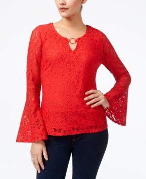 Thalia Sodi Embellished Lace Top High Voltage L