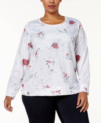 Style & Co. Plus Polar Bears Embellished Holiday Pullover Top, Snowy Polar Bear 3X