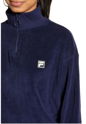 Fila Esperanza Quarter-Zip Logo Sweatshirt Size M (Check Color)