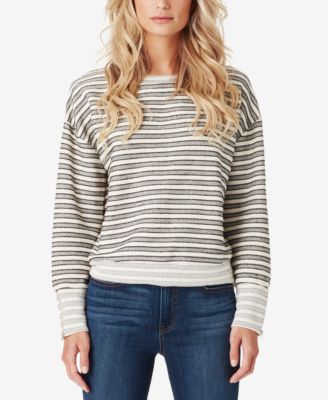 Jessica Simpson Juniors' Geena Striped Bubble-Sleeve Top Size M