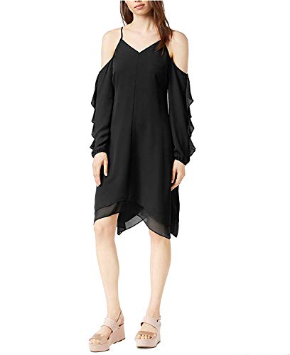 Bar III Womens Cold Shoulder Asymmetric Cocktail Dress Black XL