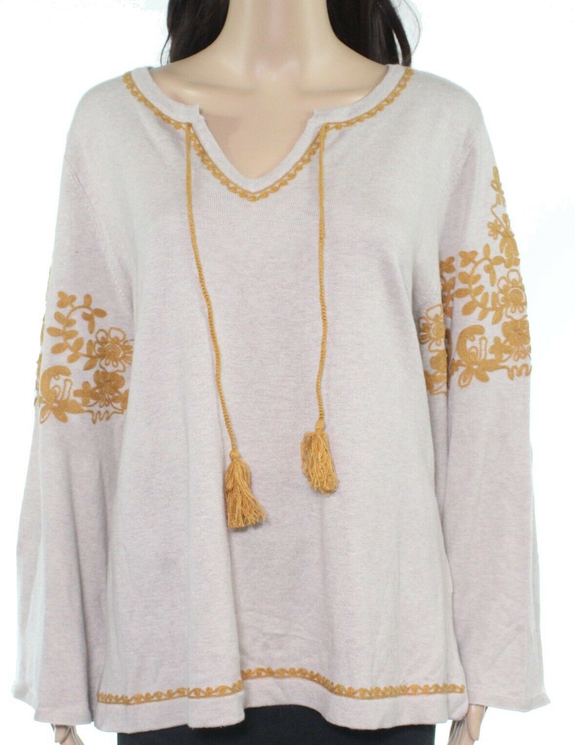 Style & Co. Womens Plus Boho Embroidered Pullover Sweater 2X