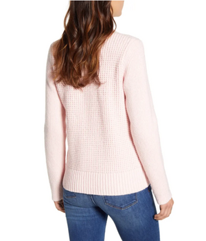 Lucky Brand Crew-Neck Waffle-Knit Sweater Size XS