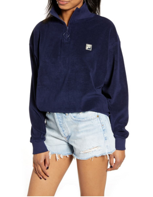 Fila Esperanza Quarter-Zip Logo Sweatshirt Size M (Check Color)