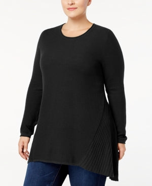 Style Co Plus Size High-Low Hem Tunic S Deep Black 2X