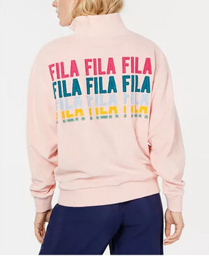 Fila Esperanza Quarter-Zip Logo Sweatshirt Size M (Check Color)