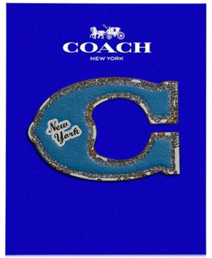 Coach Womens Blue Glitter New York Leather Stickers